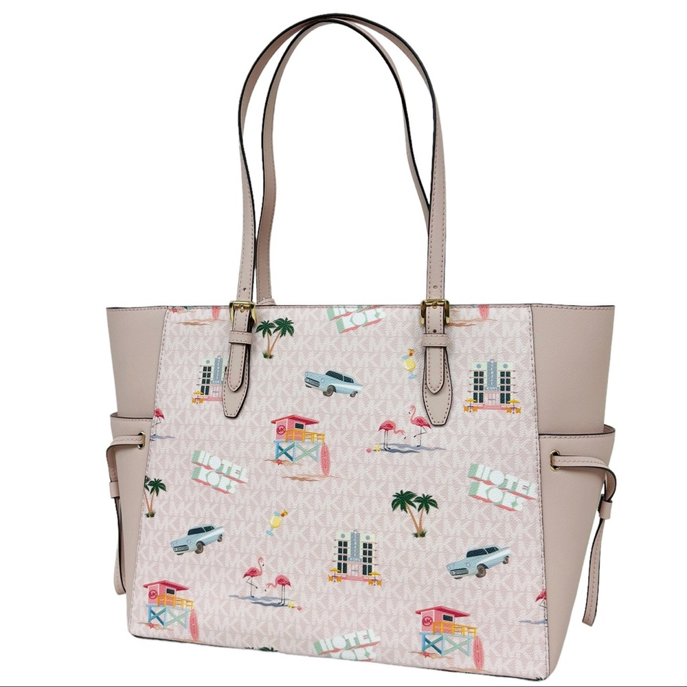 Michael Kors Pink Shoulder Bag with Tropical Print - Picture 9 of 10